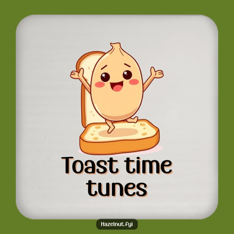 Funny Hazelnut Toast Coaster: Protect Surfaces with Breakfast Fun