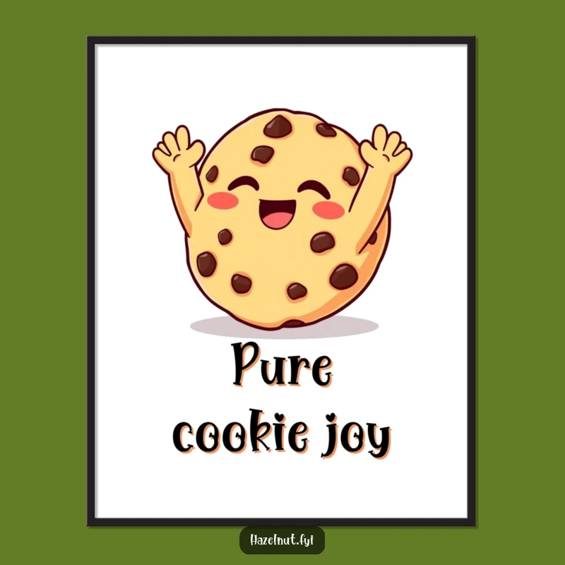 Funny Cookie Delight Poster: Giggling Chocolate Chip Art, A Whimsical Funny Gift