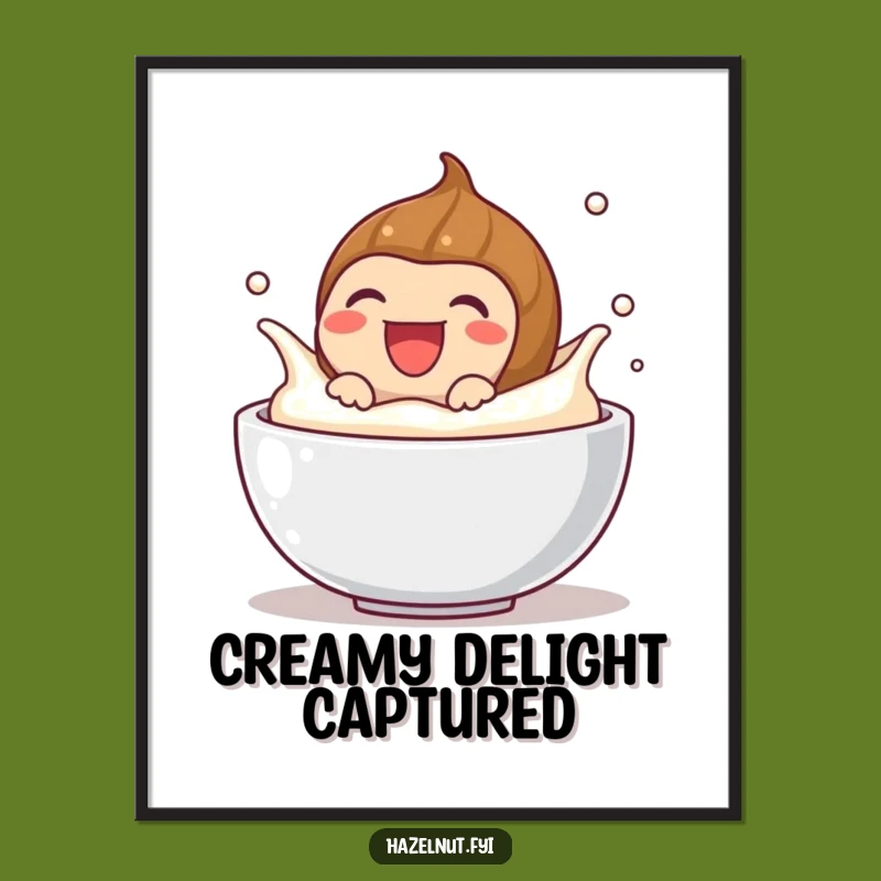 Funny Laughing Hazelnut Poster: Hilarious Wall Art to Inspire Joy and Creamy Bliss