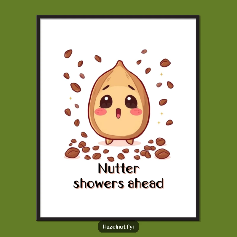 Funny Hazelnut Poster: Surprised Cacao Nibs Shower Art Funny Gift Decor