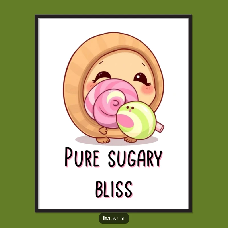 Funny Hazelnut Lollipop Poster: Decorate with Sweet Curiosity and Joy