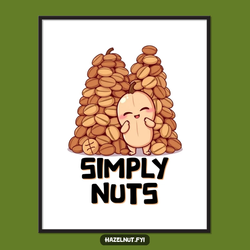 Funny Hazelnut Nutty Poster: Winking Pose Art, Whimsical & Hilarious Wall Decor