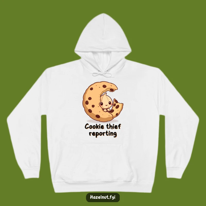 Funny Hazelnut Hoodie: Cozy Nut Hiding Behind Cookie - Warm Funny Gift for Snack Fans