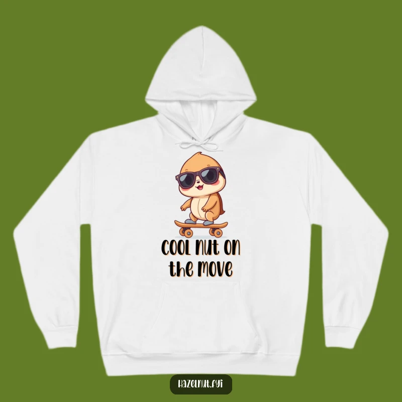 Funny Hazelnut Skater Hoodie: Cozy Nut on Wheels, The Perfect Hilarious Gift for All