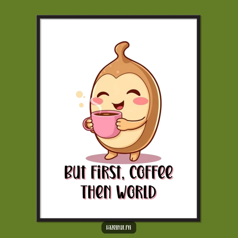 Funny Free Printable Wall Art: Coffee Hazelnut Wink - Cozy Downloadable Decor