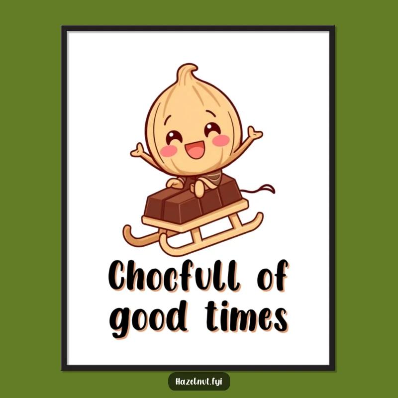 Free Printable Hazelnut Chocolate Art: Funny Downloadable Decor, Perfect DIY Gift!
