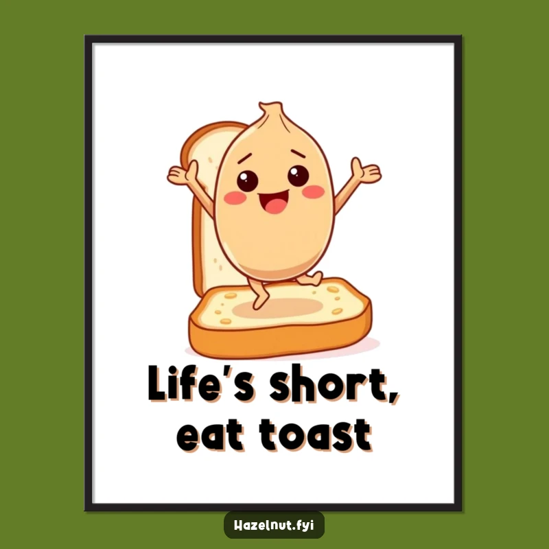 Free Printable Hazelnut Toast Dance Art: Funny Downloadable Decor, Perfect DIY Gift!