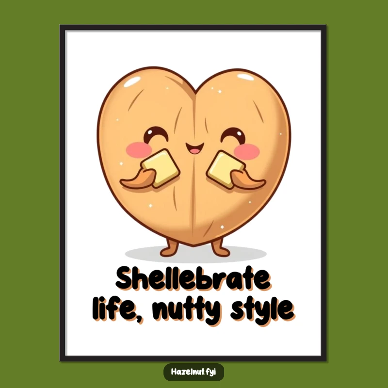 Free Printable Wall Art: Funny Hazelnut Butter Heart Lovers Decor, Downloadable DIY Gift