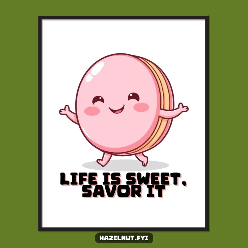 Funny Free Printable Wall Art: Dancing Macaron - Downloadable Decor!