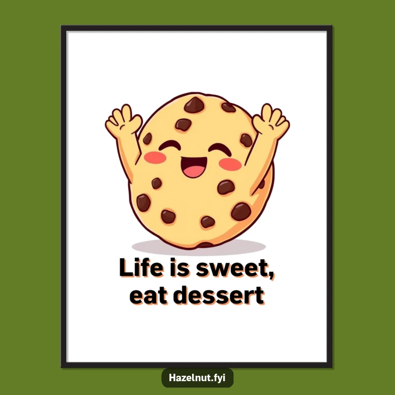 Funny Free Printable Wall Art: Giggling Cookie - Downloadable Decor!