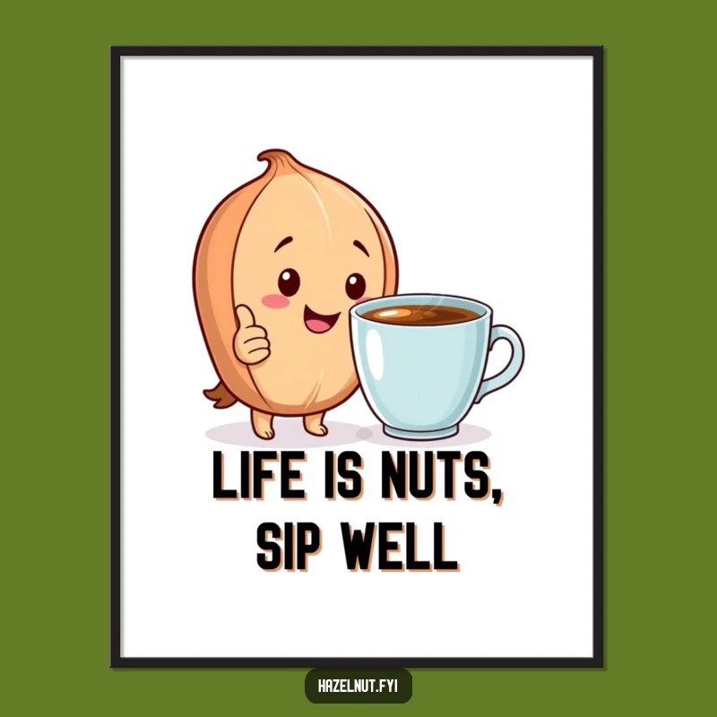 Funny Free Printable Wall Art: Hazelnut Cheers Poster, Perfect Downloadable Decor