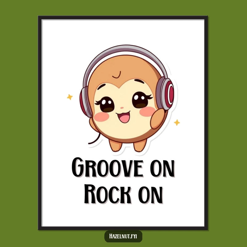 Free Printable Hazelnut Music Art: Funny Downloadable Decor, Perfect DIY Gift!