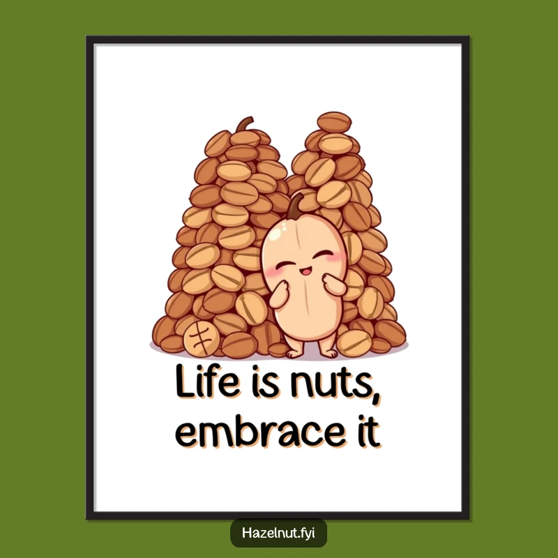 Funny Free Printable Wall Art: Winking Hazelnut Nut Pile Humorous Decor