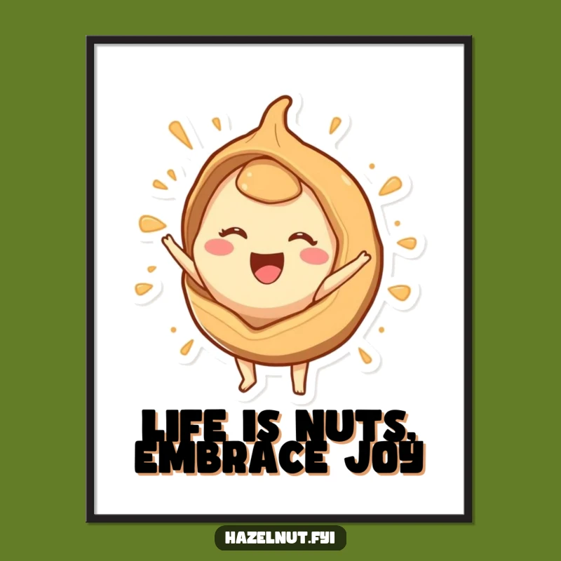 Free Printable Wall Art: Joyful Hazelnut Burst Decor, Downloadable Funny DIY Gift