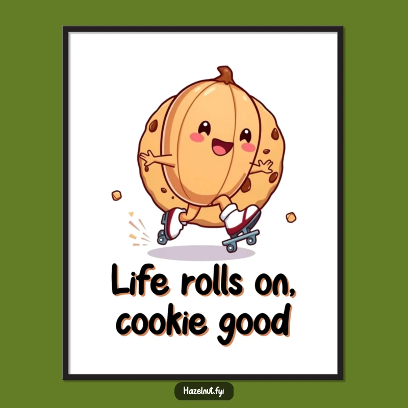 Free Printable Funny Roller Skate Hazelnut Wall Art - Quirky Speedster Downloadable Decor