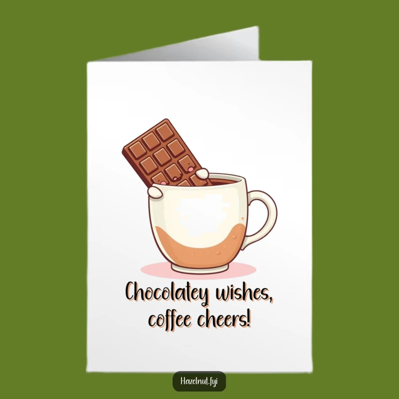Free Printable Birthday Card: Blushing Chocolate Bar Coffee Dive Funny Downloadable Gift