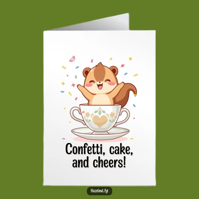 Free Printable Birthday Card: Joyful Hazelnut Confetti Fun, Perfect DIY Downloadable Gift!