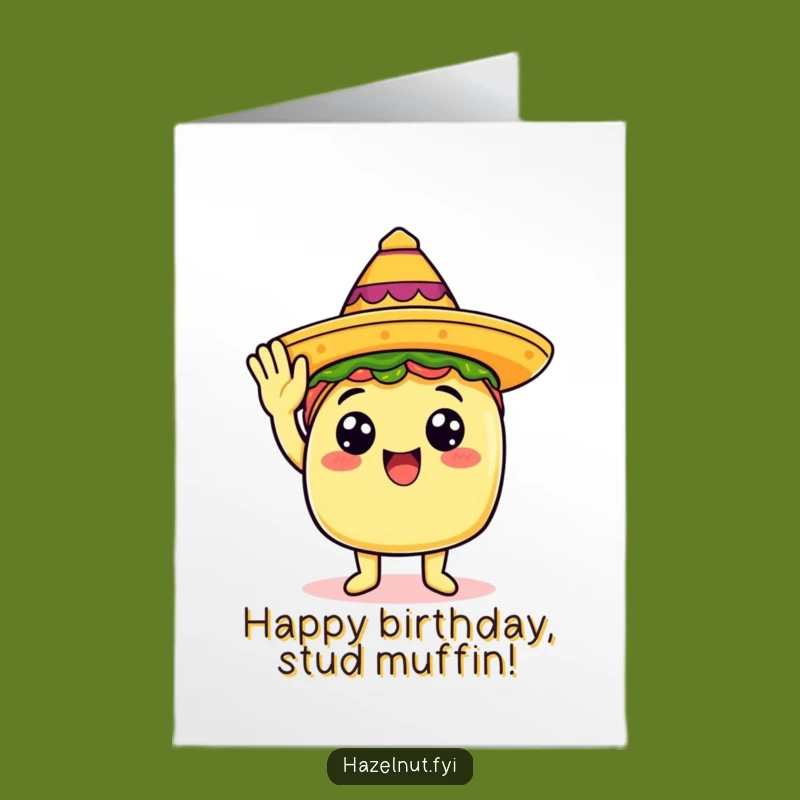 Free Printable Birthday Card: Happy Taco Salutes, Funny Downloadable Gift