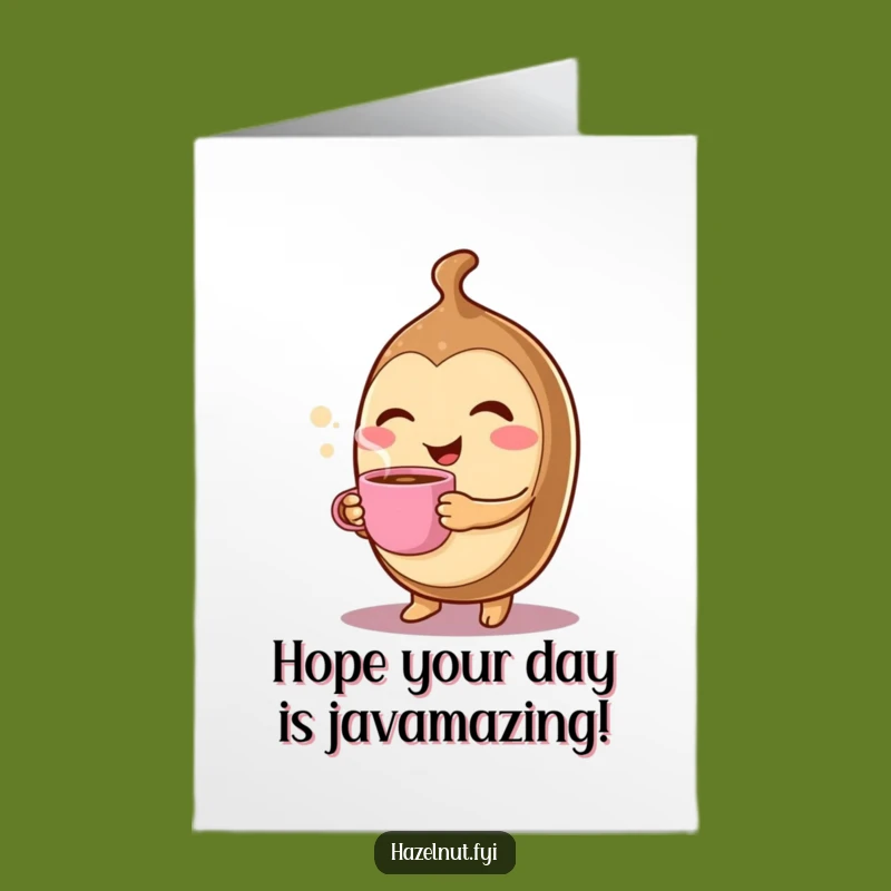 Free Printable Birthday Card: Winking Coffee Hazelnut - Funny Downloadable Morning Gift