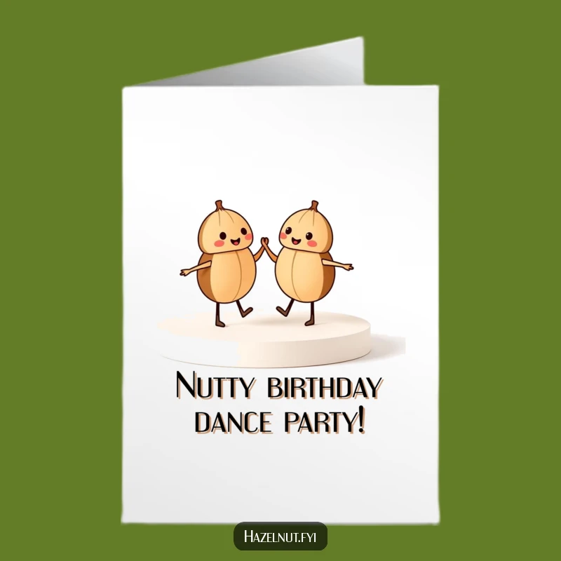Free Printable Funny Dancing Hazelnuts Birthday Card - Nutty Duo Downloadable Gift