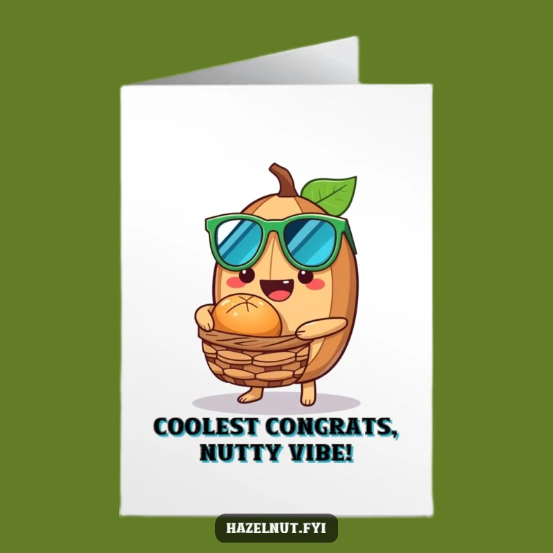 Free Printable Congrats Card: Cool Hazelnut Shades Nutty Treat Humorous Downloadable Gift