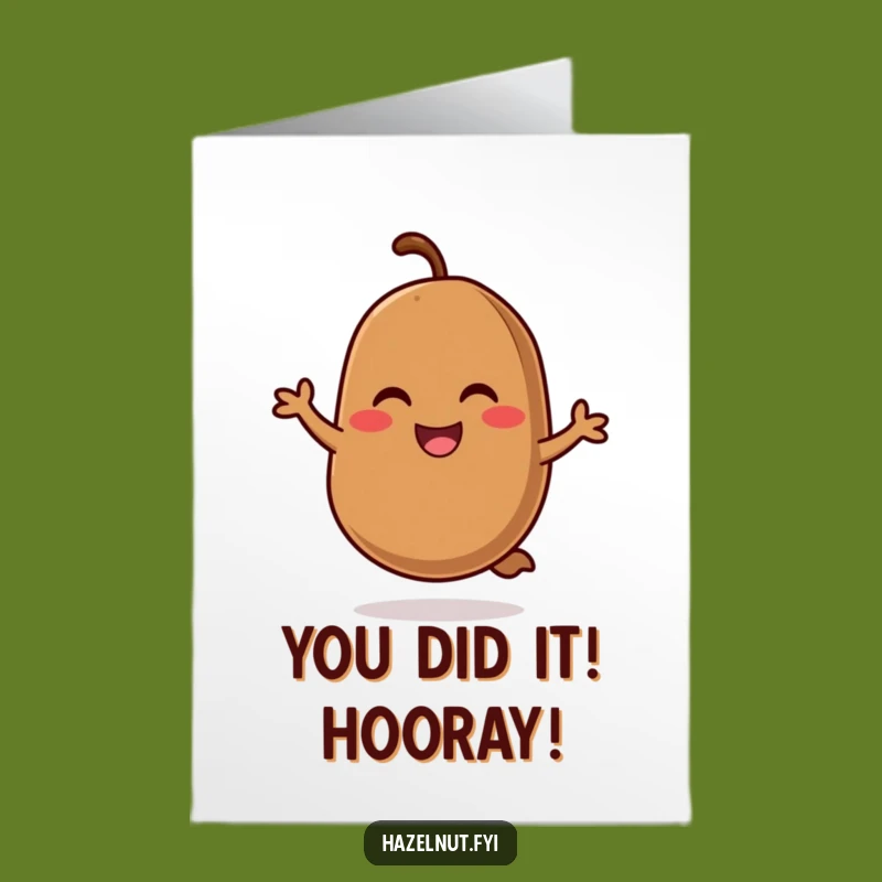Free Printable Congrats Card: Cheerful Coffee Bean Hop - Funny Downloadable Gift!