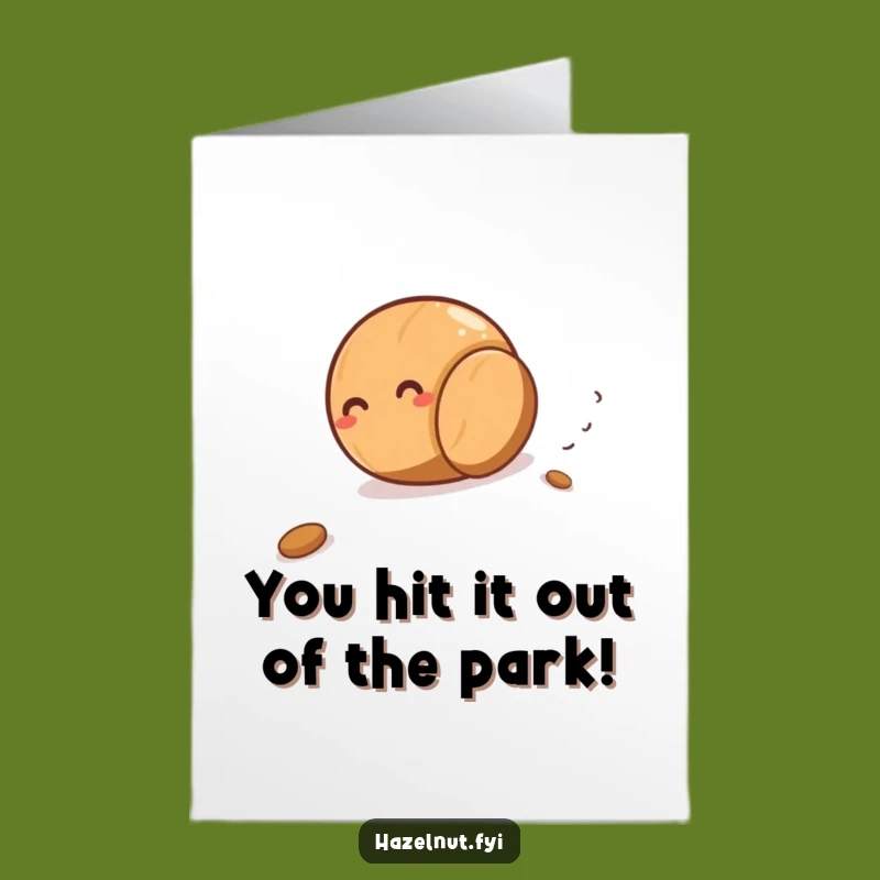 Free Printable Congrats Card: Hazelnut Rolls to Victory - Funny Downloadable Gift