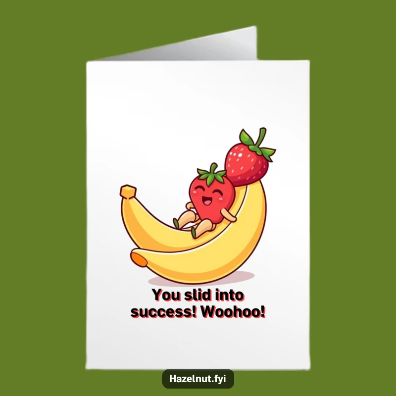 Free Printable Congrats Card: Strawberry Slides to Victory - Humorous Downloadable Gift