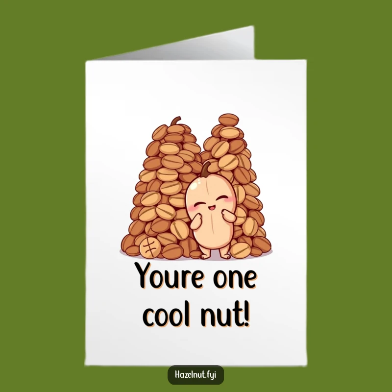 Free Printable Congrats Card: Winking Hazelnut Nut Pile Funny Downloadable Gift