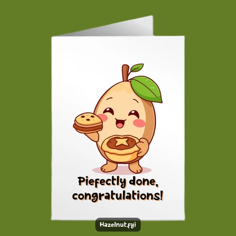Free Printable Congratulations Card: Hazelnut Shares Pie - Sweet Funny Downloadable Achievement Gift