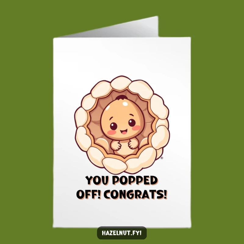 Free Printable Hazelnut Congrats Card: Popcorn Burst Funny Downloadable Greeting