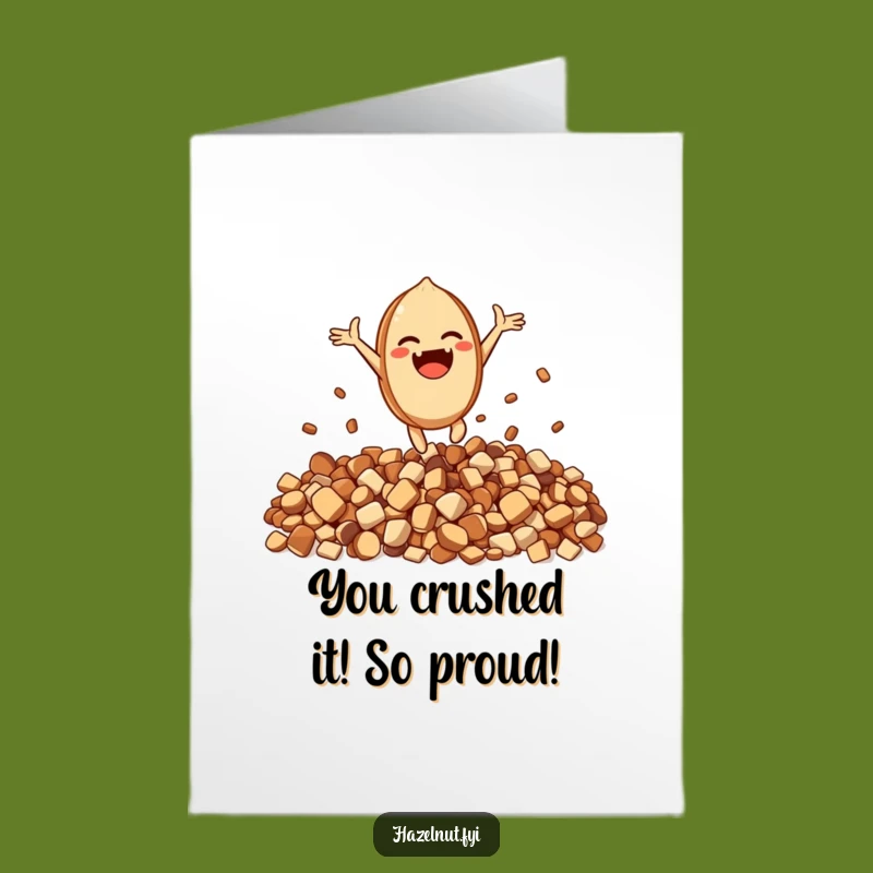 Free Printable Congrats Card: Leaping Hazelnut - Funny Downloadable Achievement Gift
