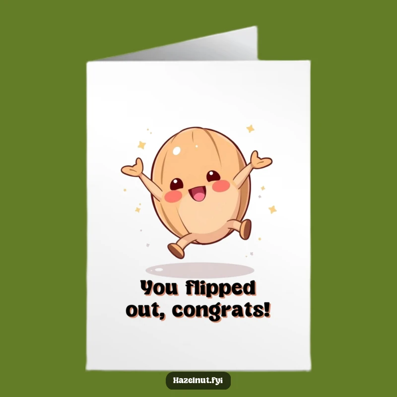 Free Printable Congratulations Card: Hazelnut Cartwheels - Joyful Funny Downloadable Achievement Gift