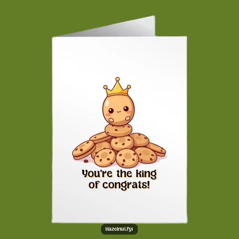 Free Printable Congrats Card: Royal Hazelnut Cookie King Humorous Downloadable Gift