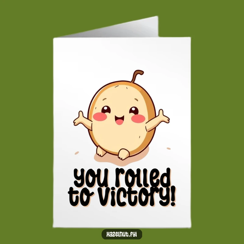 Free Printable Congrats Card: Rolling Hazelnut for Joyful Success Downloadable