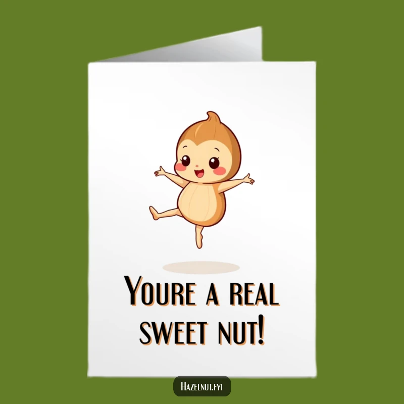 Free Printable Hazelnut Thank You Card - Funny Ballet Dancer Downloadable Gift