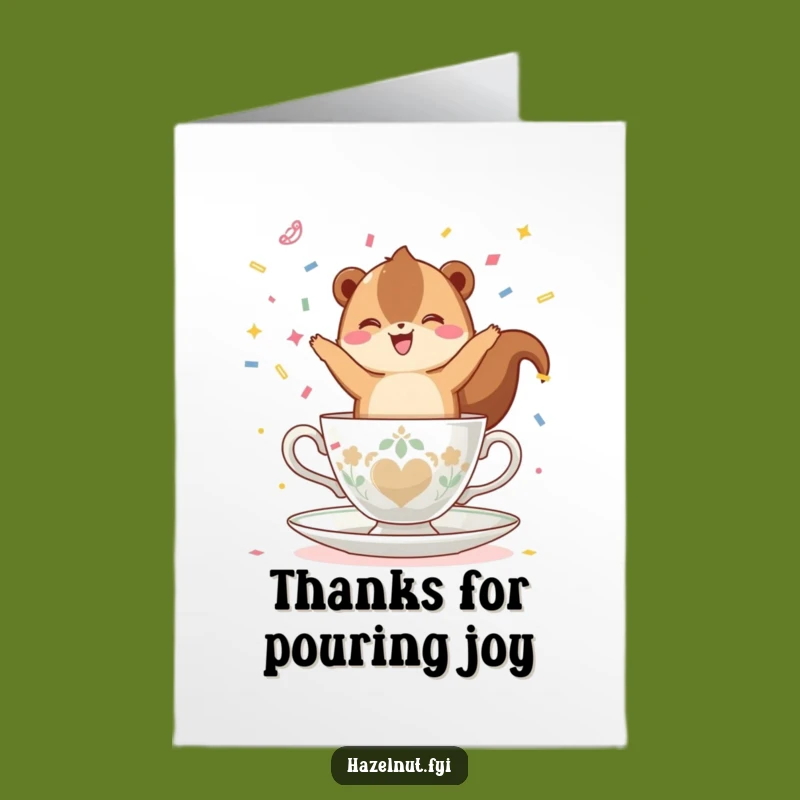 Free Printable Thank You Card: Cheerful Hazelnut Confetti Thanks, Easy DIY Downloadable Gift!