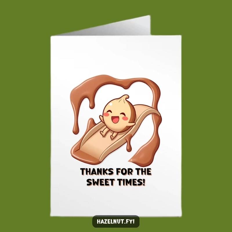 Free Printable Thank You Card: Chocolate Slide Hazelnut, Funny Downloadable Gift