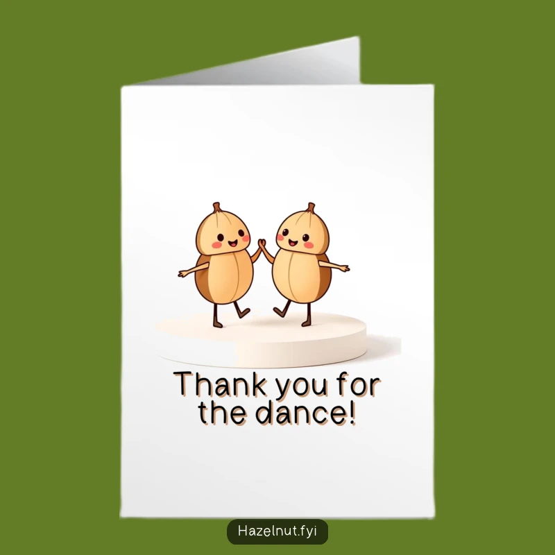 Free Printable Funny Dancing Hazelnuts Thank You Card - Grateful Duo Downloadable