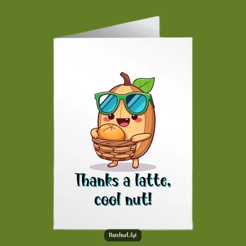 Free Printable Thank You Card: Cool Hazelnut Shades Nutty Treat Humorous Downloadable Gift