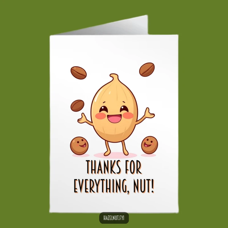 Free Printable Thank You Card: Hazelnut Juggling Coffee - A Humorous Downloadable Gift