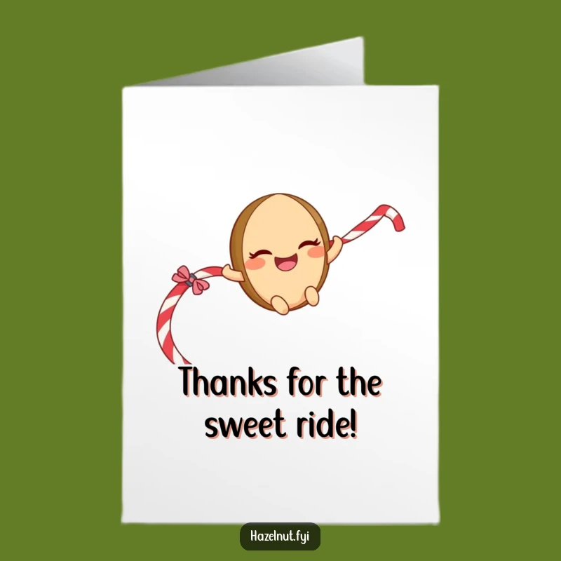 Free Printable Thank You Card: Licorice Rope Hazelnut - Funny Downloadable Fun Gift