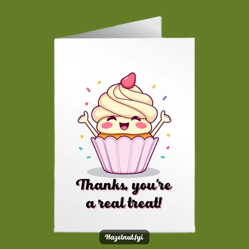 Free Printable Thank You Card: Cupcake's Confetti of Thanks - Funny Downloadable Gift