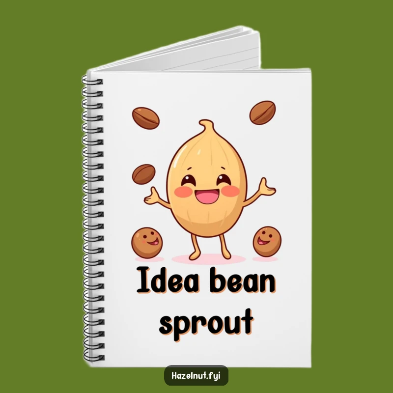 Funny Hazelnut Coffee Bean Juggler Notebook: Jot Down Ideas with a Smile