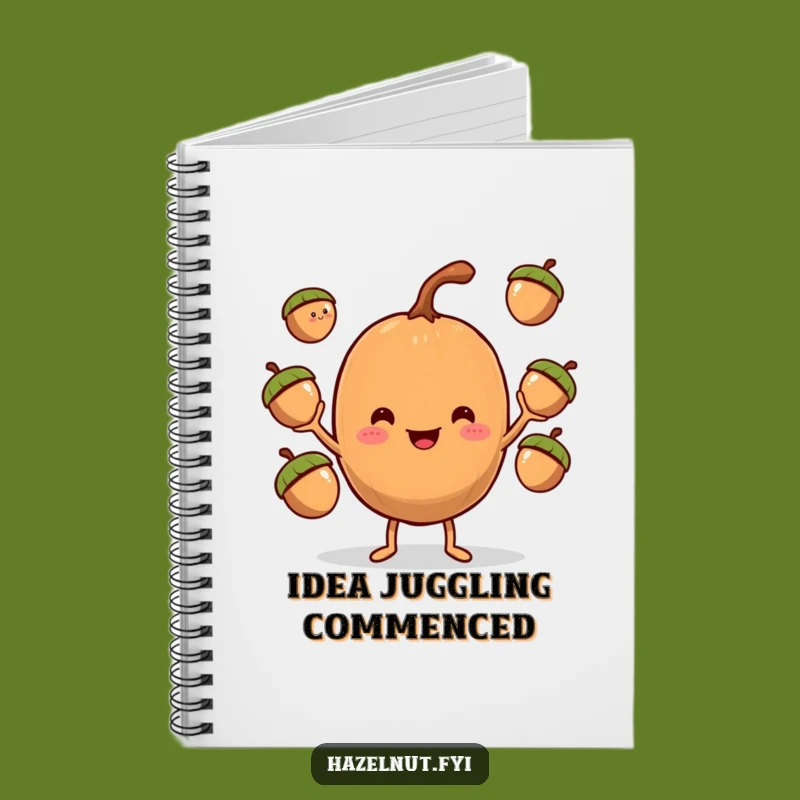 Funny Hazelnut Juggler Notebook: Jot Down Ideas with This Comical Acorn Design