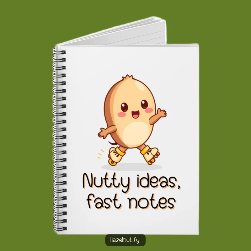 Funny Hazelnut Zippy Notebook - Roller Skate Journal Gift