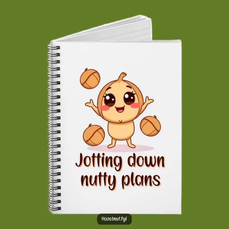 Funny Juggling Hazelnut Notebook - Playful Nutty Character Journal Gift