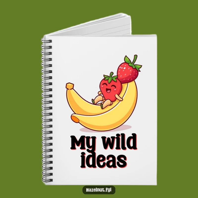 Funny Strawberry Banana Slide Notebook - Journal with Hilarious Fruit Cover Art