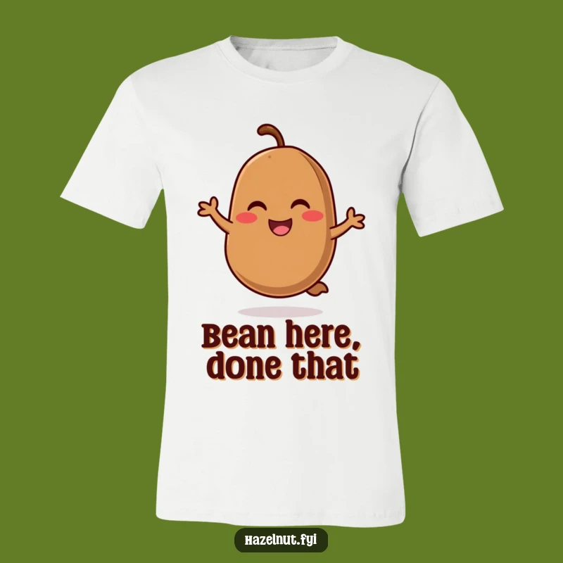 Funny Coffee Bean Hop T-Shirt: Cheerful Rosy-Cheeked Bean Shirt, An Ideal Funny Gift