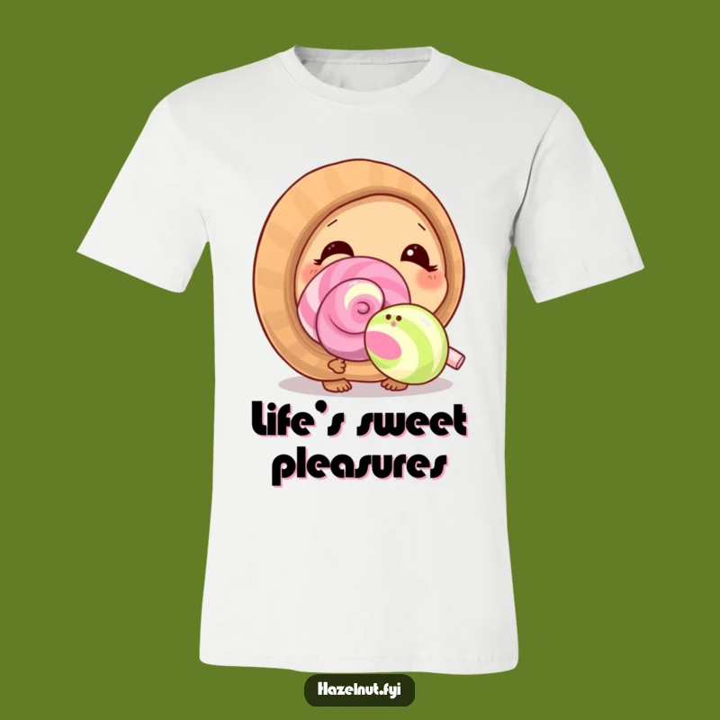 Funny Curious Hazelnut Lollipop T-Shirt: Wear Your Sweetest Adventures